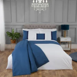 Eton Blue Pinsonic Velvet Super Soft Duvet Set -Julian Charles JC Eton Blue FH