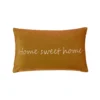 Home Sweet Home Ochre Embroidered Cushion (30cm X 50cm)