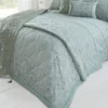 Paisley Soft Green Jacquard Bedspread (260cm X 260cm)