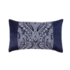 Regency Navy Rope Detail Jacquard Boudoir Cushion (50cm X 30cm)
