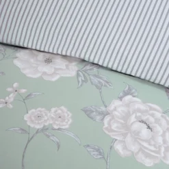 Rose Bloom Sage Green Reversible Duvet Set -Julian Charles JC Rose Sage CU