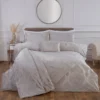 Sicily Champagne Luxury Velvet Jacquard Duvet Set