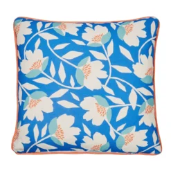 Luna Duck Egg Reversible Floral Outdoor Cushion (43cm X 43cm) -Julian Charles Luna Outdoor Cushion Duck Egg 03