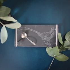 Meg Hawkins Pheasant Slate Tray With Handles (30x15cm) -Julian Charles MH1071 T04