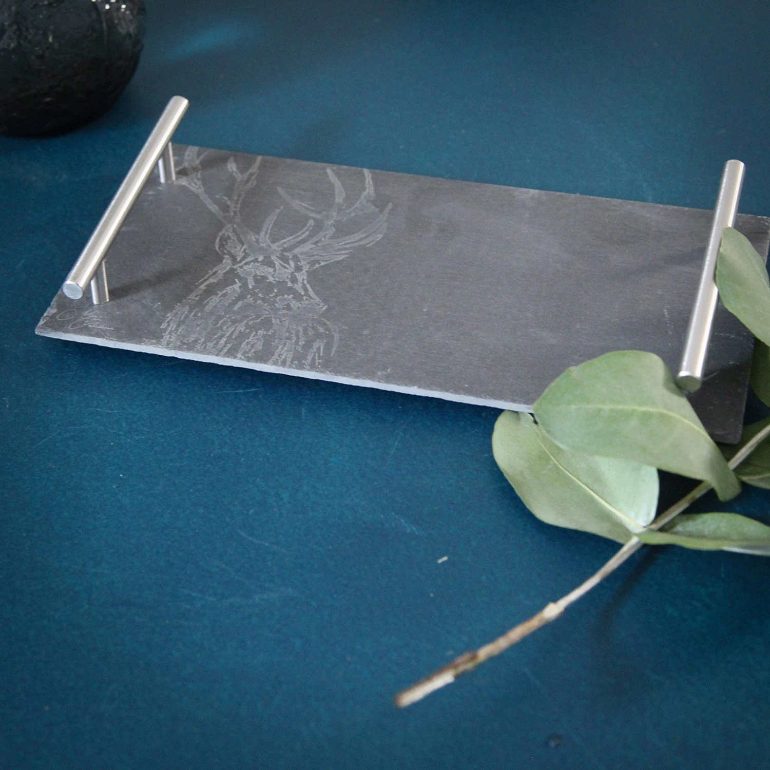 Meg Hawkins Stag Slate Tray With Handles (30x15cm) 5 Meg Hawkins Stag Slate Tray With Handles (30x15cm) - Image 5