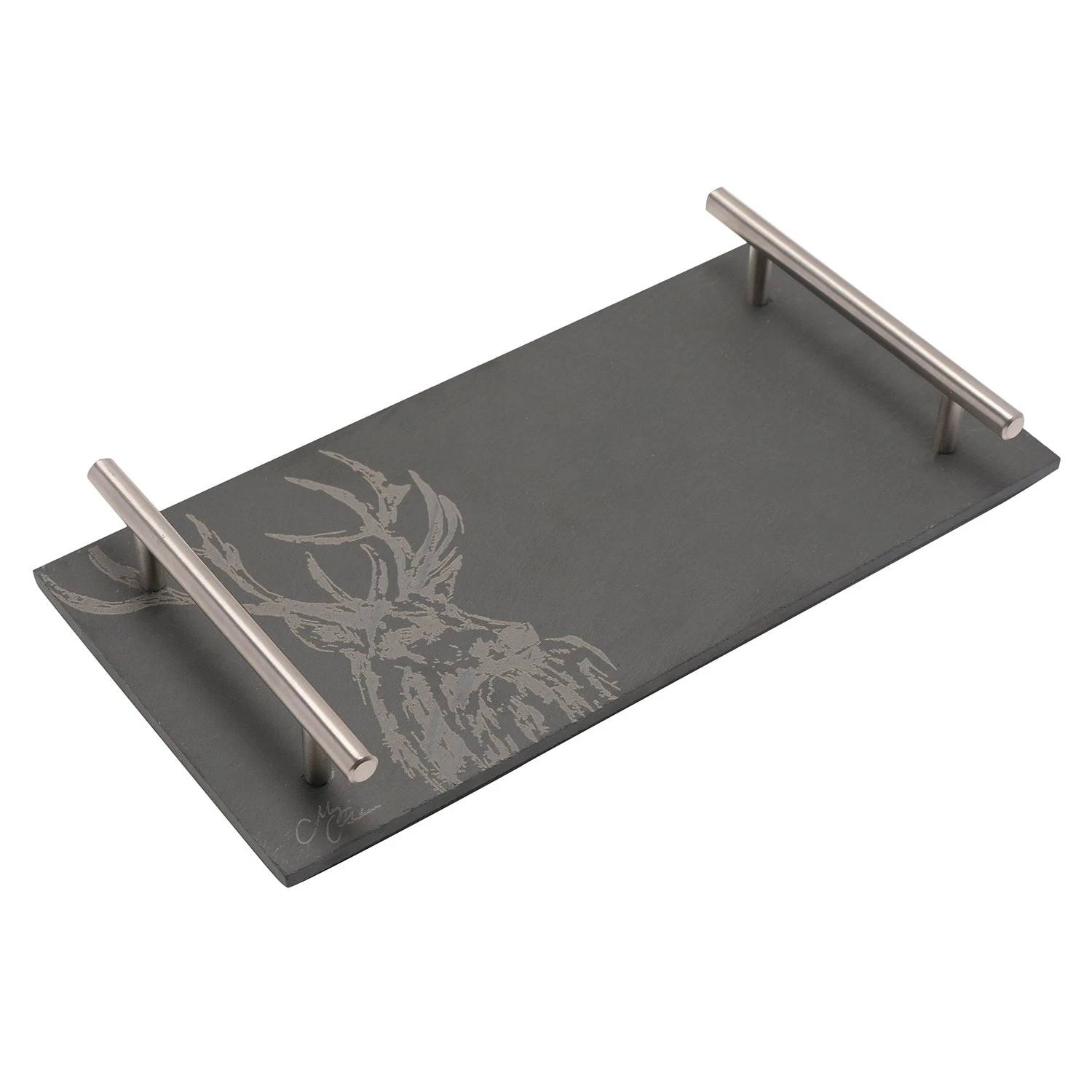 Meg Hawkins Stag Slate Tray With Handles (30x15cm) 1 Meg Hawkins Stag Slate Tray With Handles (30x15cm)