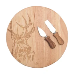 Meg Hawkins Stag Round Cheese Board And Knife Set