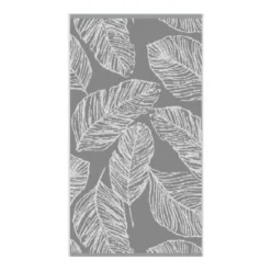 Matteo Grey Leaf Print 550gsm Cotton Towels -Julian Charles Matteo Towel Grey 01