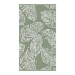 Matteo Khaki Green Leaf Print 550gsm Towels -Julian Charles Matteo Towel Khaki 01