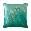 Clarissa Hulse Meadow Grass Teal Velvet Feather Cushion (50cm X 50cm)