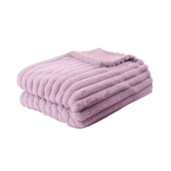 Morritz Mauve Faux Fur Throw (130cm X 180cm) -Julian Charles Morritz Throw Mauve 03