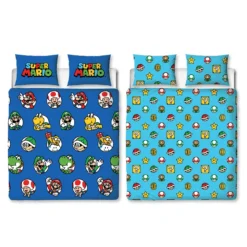 Nintendo Super Mario Continue Rotary Duvet Set -Julian Charles NINNUEDD001UK2 NINTENDO CONTINUE DOUBLE 91 ROT DUVET OVERHEAD COMBINED