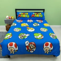 Nintendo Super Mario Continue Rotary Duvet Set -Julian Charles NINNUEDD001UK2 NINTENDO CONTINUE DOUBLE 91 ROT DUVET ROOM SHOT FRONT