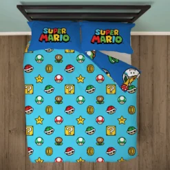 Nintendo Super Mario Continue Rotary Duvet Set -Julian Charles NINNUEDD001UK2 NINTENDO CONTINUE DOUBLE 91 ROT DUVET WITH FOLD REVERSE