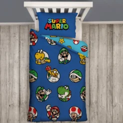 Nintendo Super Mario Continue Rotary Duvet Set -Julian Charles NINNUEDS001UK1 NINTENDO CONTINUE SNG 91 ROT DUVET WITH FOLD FRONT