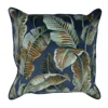 Nikabar Indigo Tropical Leaf Velvet Cushion (60cm X 60cm)