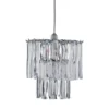 2-Tier Chrome Frame Clear Acrylic Pendant Shade