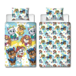 Paw Patrol Splodge Rotary Duvet Set 9 Paw Patrol Splodge Rotary Duvet Set -Julian Charles PAWPGEDS002UK1 PAW PATROL SPLODGE SNG 91 ROT DUVET OVERHEAD COMBINED