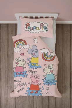 Peppa Pig Playful Panel Duvet Set -Julian Charles PE1111 PEPPA PIG PLAYFUL JNR PNL WITH FOLD FRONT