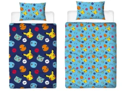 Pokemon Bagdes 10.5 Tog Coverless Quilt Duvet -Julian Charles POKEMON BADGES CVLSD SNG OVERHEAD COMBINED