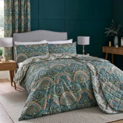 Palais Teal Reversible Duvet Set -Julian Charles Palais Duvet Teal 04