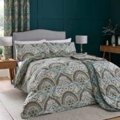 Palais Teal Reversible Duvet Set -Julian Charles Palais Duvet Teal 05