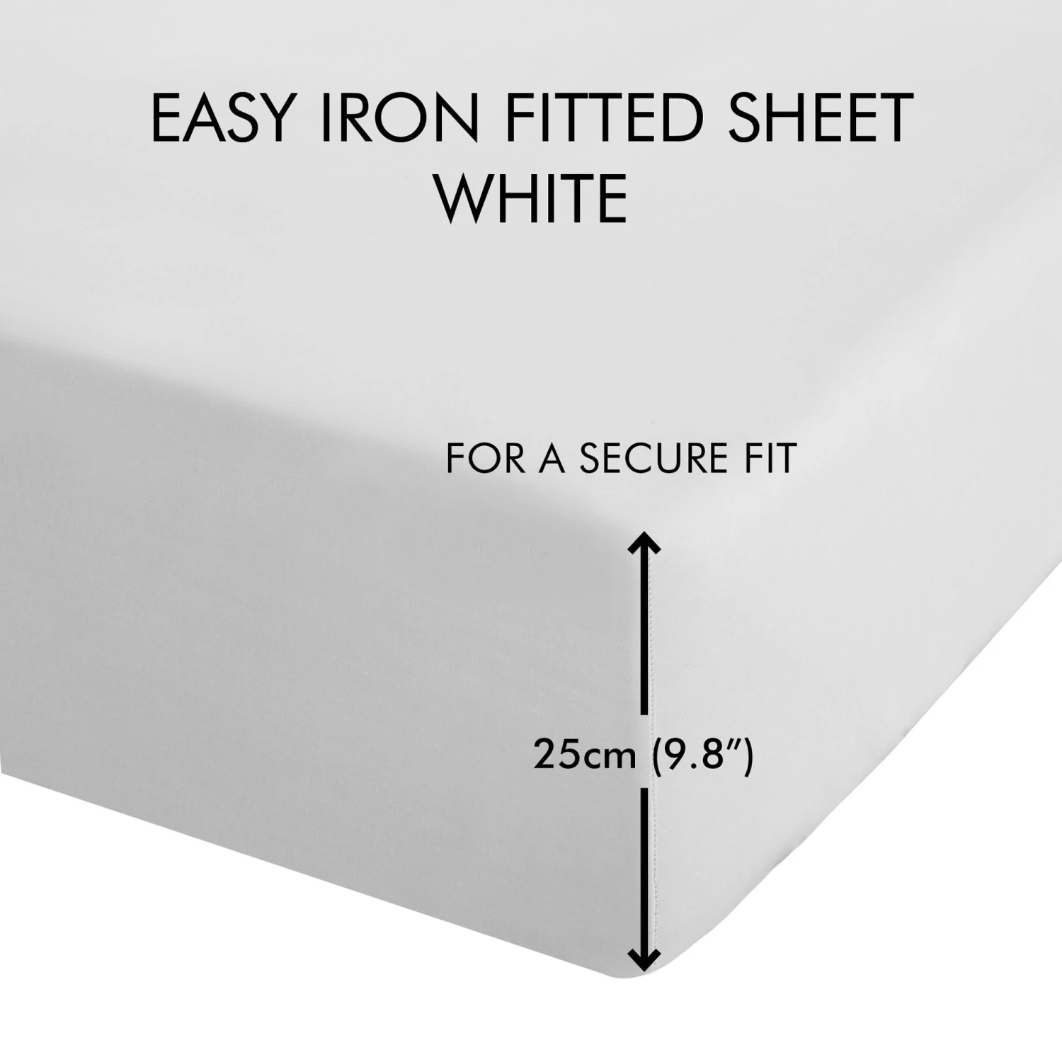 Catherine Lansfield White Easy Iron Percale Extra Deep (35cm) Fitted Sheet 2 Catherine Lansfield White Easy Iron Percale Extra Deep (35cm) Fitted Sheet - Image 2