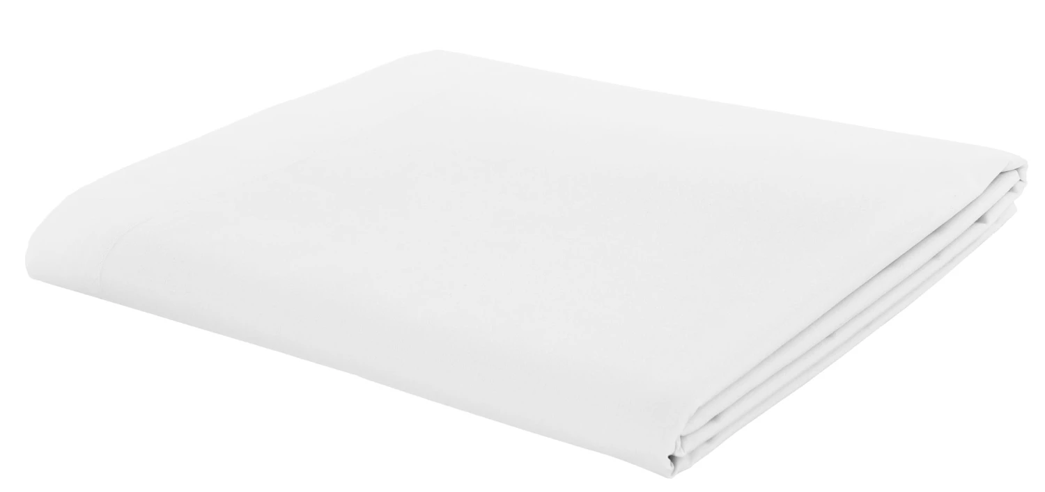 Catherine Lansfield White Easy Iron Percale Flat Sheet 1 Catherine Lansfield White Easy Iron Percale Flat Sheet