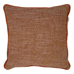 Polaris Orange Textured Weave Velvet Cushion (45cm X 45cm)