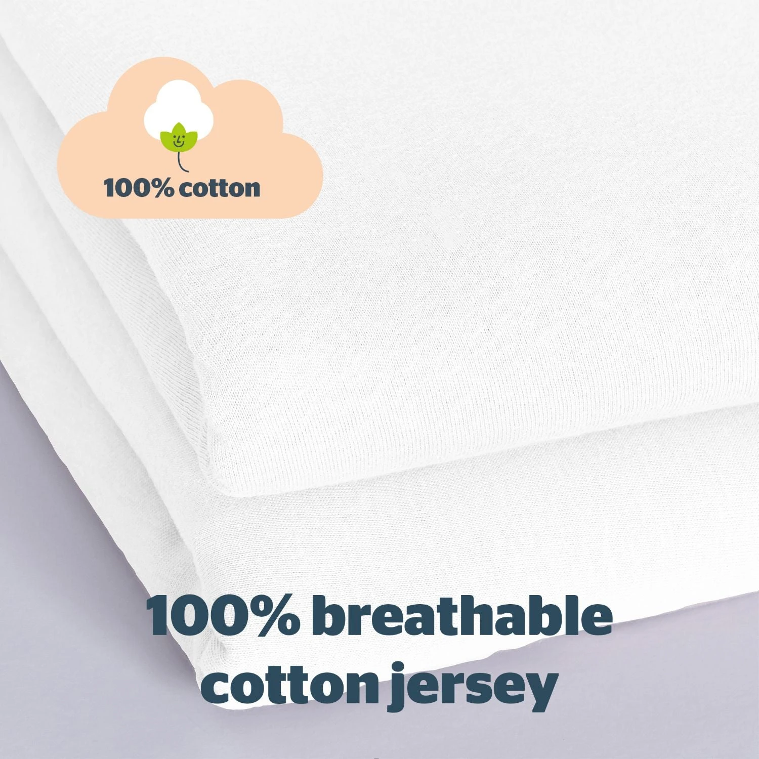 Silentnight Safe Nights White 100% Cotton Baby Fitted Sheet (2 Pack) 4 Silentnight Safe Nights White 100% Cotton Baby Fitted Sheet (2 Pack) - Image 4