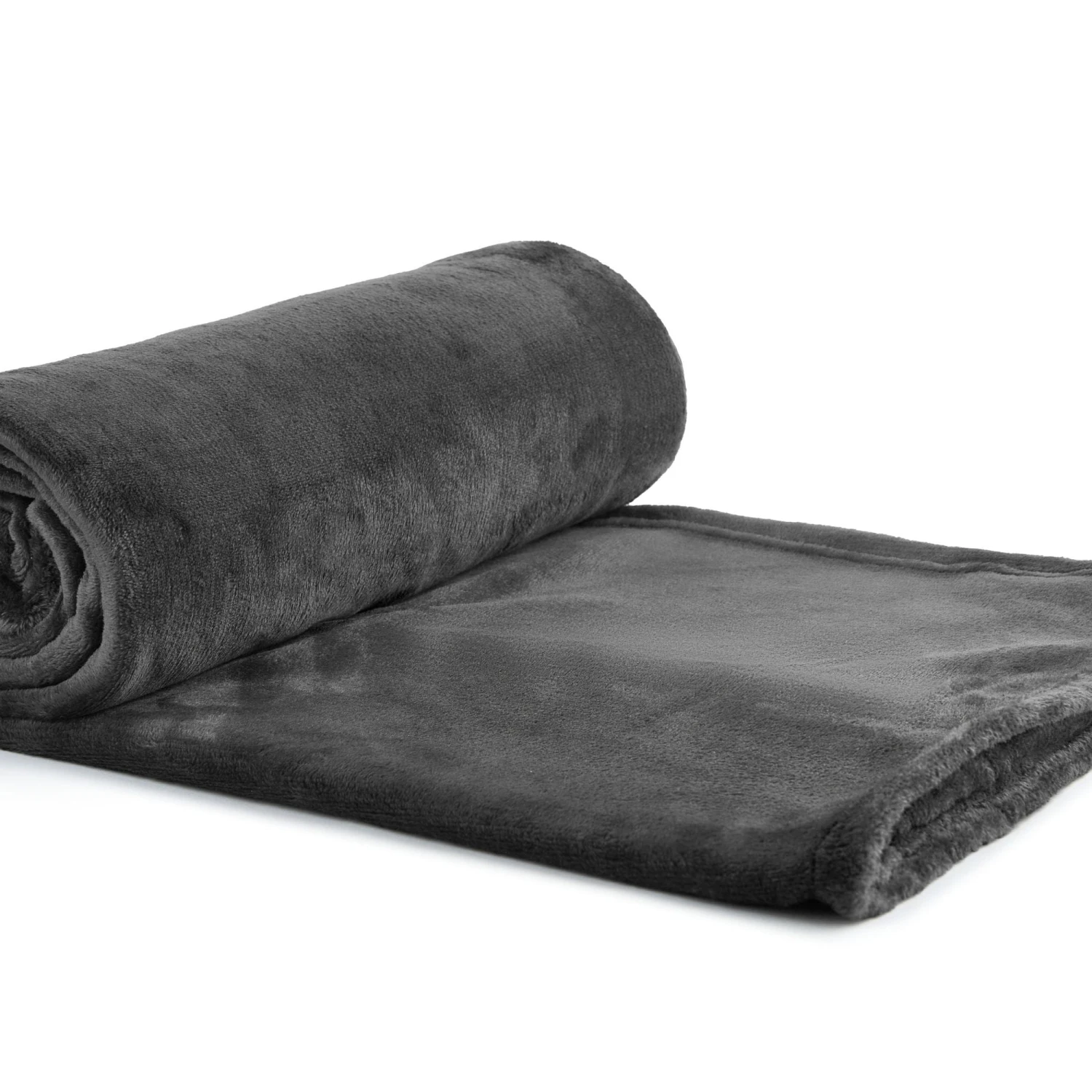 Charcoal Grey Snug Flannel Fleece Super Soft Throw 2 Charcoal Grey Snug Flannel Fleece Super Soft Throw - Image 2