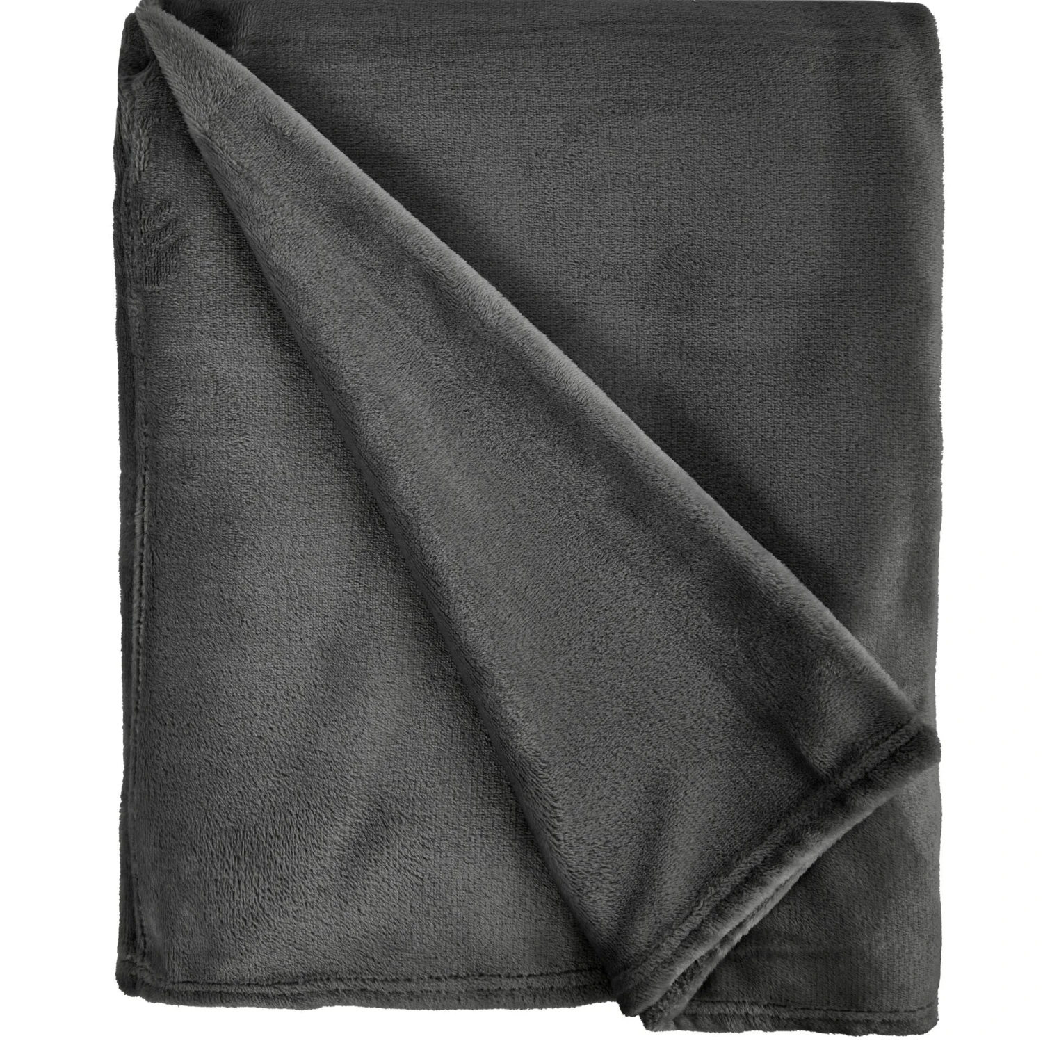 Charcoal Grey Snug Flannel Fleece Super Soft Throw 3 Charcoal Grey Snug Flannel Fleece Super Soft Throw - Image 3