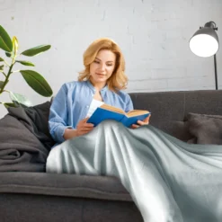 Silver Snug Flannel Fleece Super Soft Throw -Julian Charles SNGxxxxSIL 8