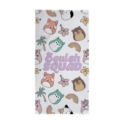 Squishmallows Squad Cotton Towel -Julian Charles SQMSQATW001UK SQUISHMALLOW SQUAD TOWEL OVERHEAD