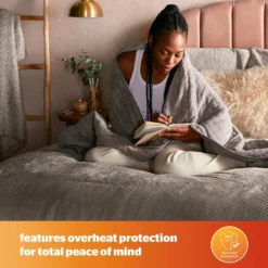 Silentnight Grey Comfort Control Luxury Heated Throw -Julian Charles SilentnightLuxuryHeatedThrow 6