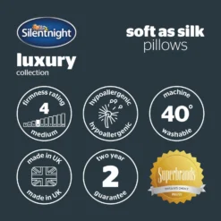 Silentnight Soft As Silk Pillow Pair (Soft/Medium Support) -Julian Charles SoftAsSilkPillows 8