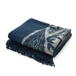 The Lyndon Company Stag Navy Soft Knitted Throw (140cm X 185cm) -Julian Charles StagThrowNavy 3