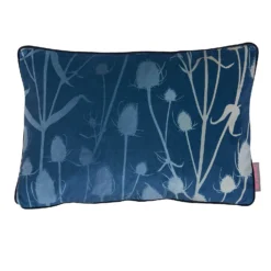 Clarissa Hulse Teasel French Navy Velvet Cushion (40cm X 60cm)