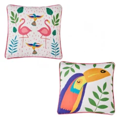 Tropical Flamingo Outdoor Cushion (43cm X 43cm) -Julian Charles Tropical Flamingo Outdoor Cushion Pink 04