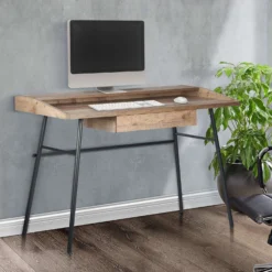 Urban Rustic 1 Drawer Office Desk With Shelf