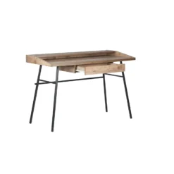Urban Rustic 1 Drawer Office Desk With Shelf -Julian Charles URB1DODSRUS Urban1DrawerStudyDesk AN DraweOpen