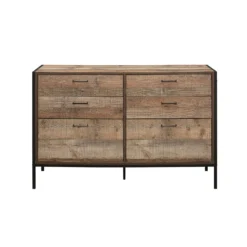 Urban Rustic 6 Drawer Wide Chest -Julian Charles URB6WCHRUS 6DrawerChest FR