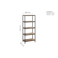Urban Rustic 5 Tier Bookcase -Julian Charles Urban 5tierbookcase