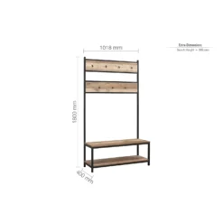 Urban Rustic Coat Rack & Bench -Julian Charles Urban CoatRack