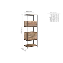 Urban Rustic 3 Drawer Shelving Unit -Julian Charles Urban DrawerShelving