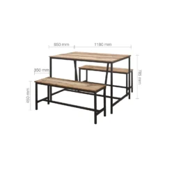 Urban Rustic Dining Table & Bench Set -Julian Charles Urban Table Bench