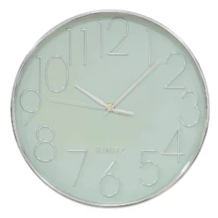 Hometime Sage Green And Silver Wall Clock (30cm)