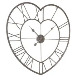 Metal Heart Shaped Wall Clock