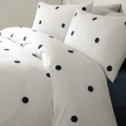 Dot Garden White & Navy 100% Cotton Duvet Set -Julian Charles dot garden white with navy dots 3