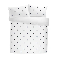 Dot Garden White & Navy 100% Cotton Duvet Set -Julian Charles dot garden white with navy dots OH 2